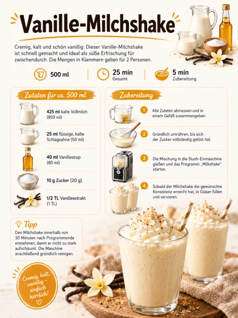 Vanille Milchshake für Slush-Maschinen